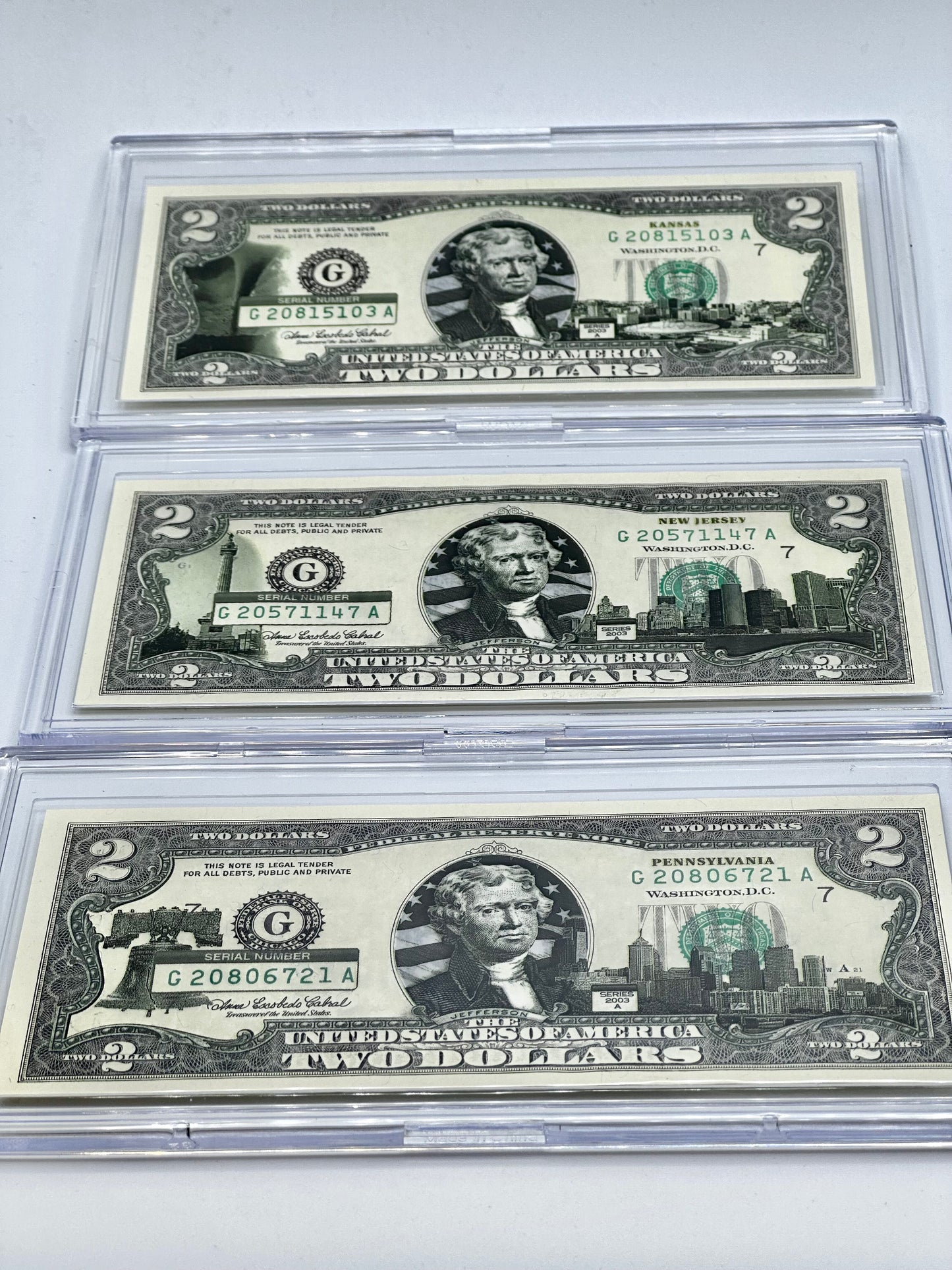 Painted Jefferson $2 Bill