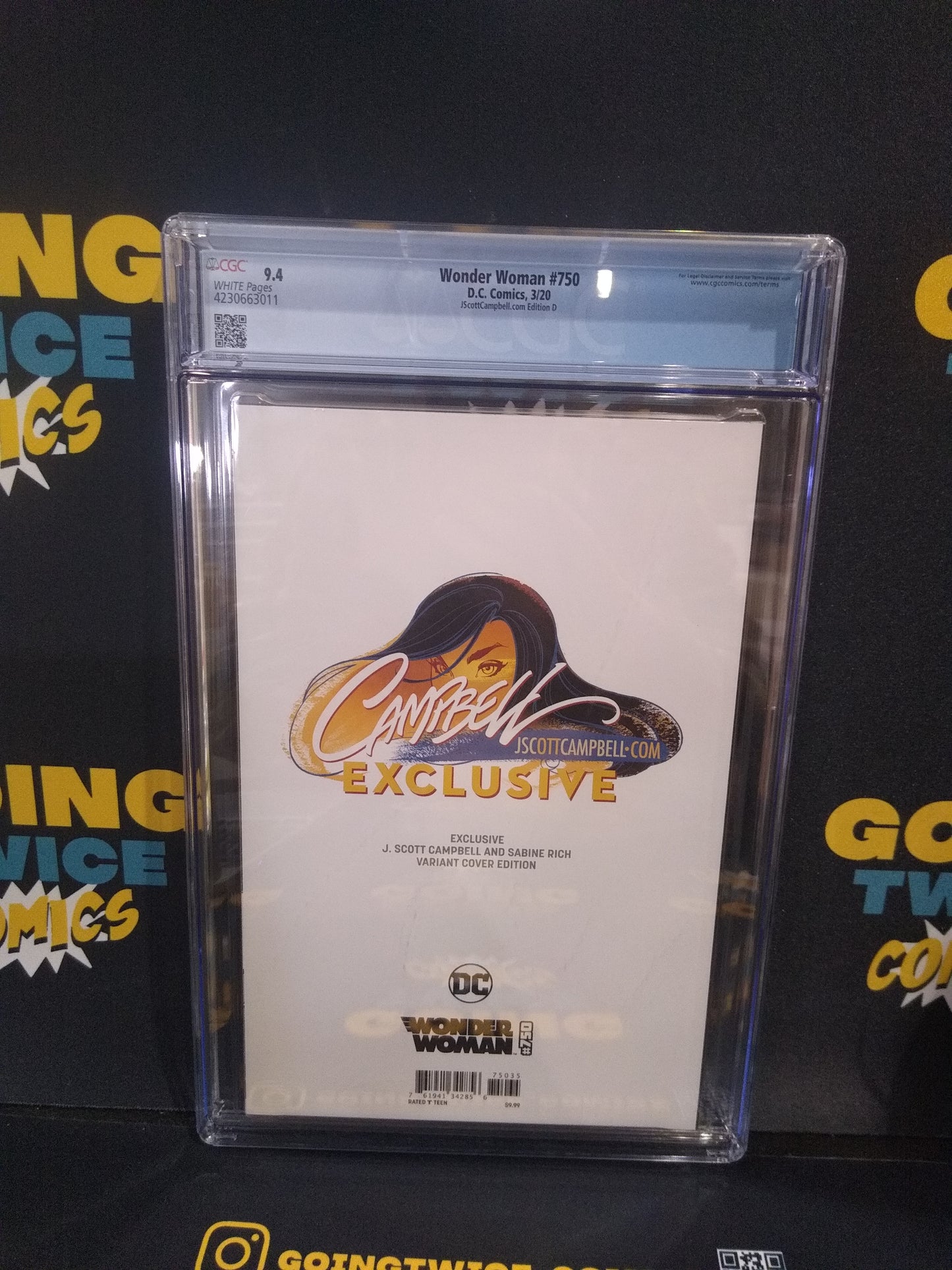 Wonder Woman JScottCampbell.com Edition D DC Comic #750 Graded CGC 9.4