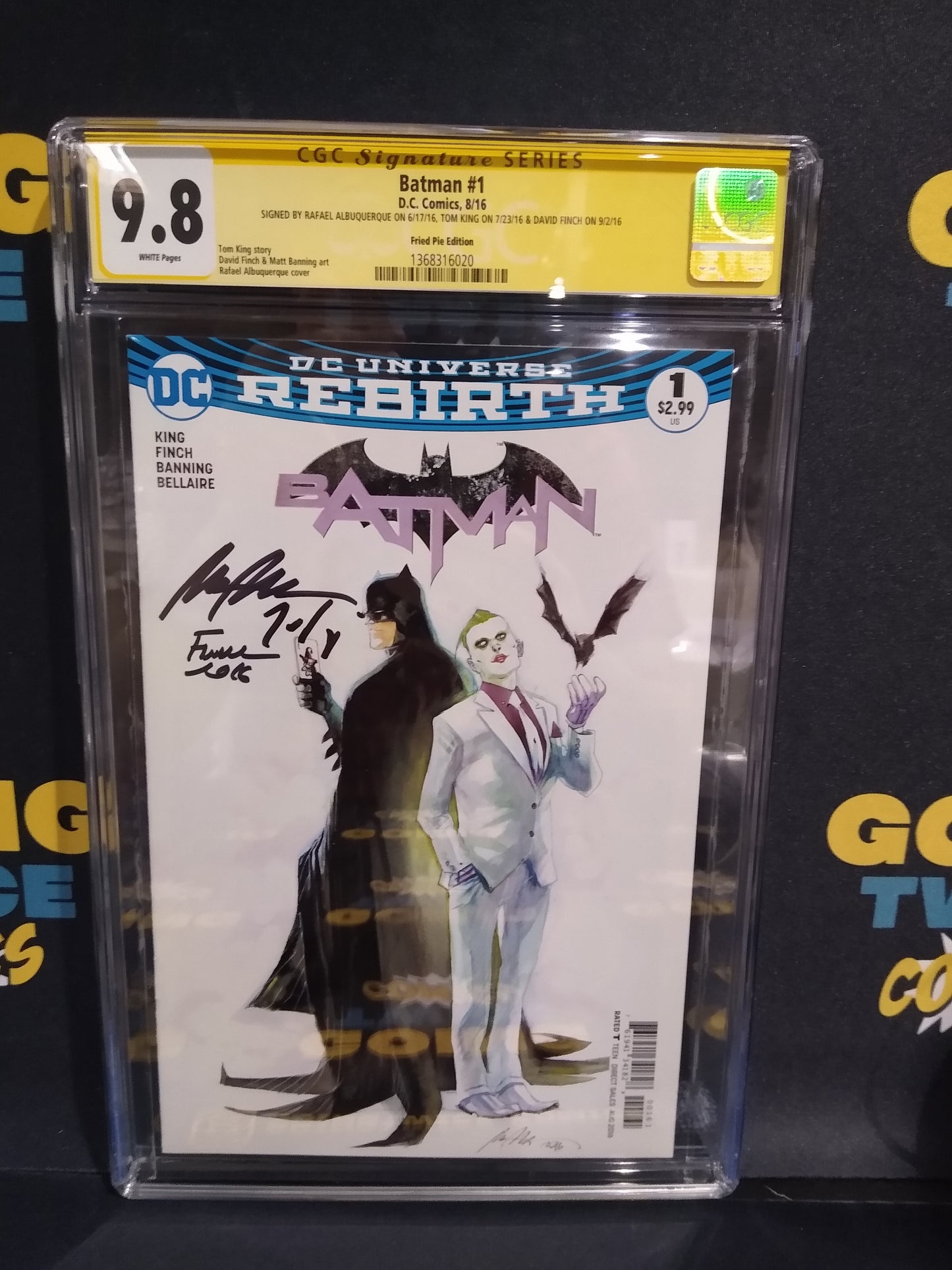 Batman Fried Pie Var Signed by Albuqerque, Tom King, and David Finch DC Comic #1 Graded CGC 9.8