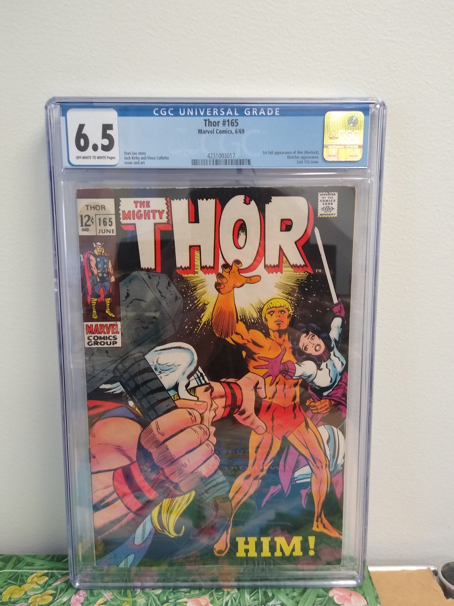 Thor Marvel Comic MEGA KEY 1ST APP WARLOCK #165 Graded CGC 6.5