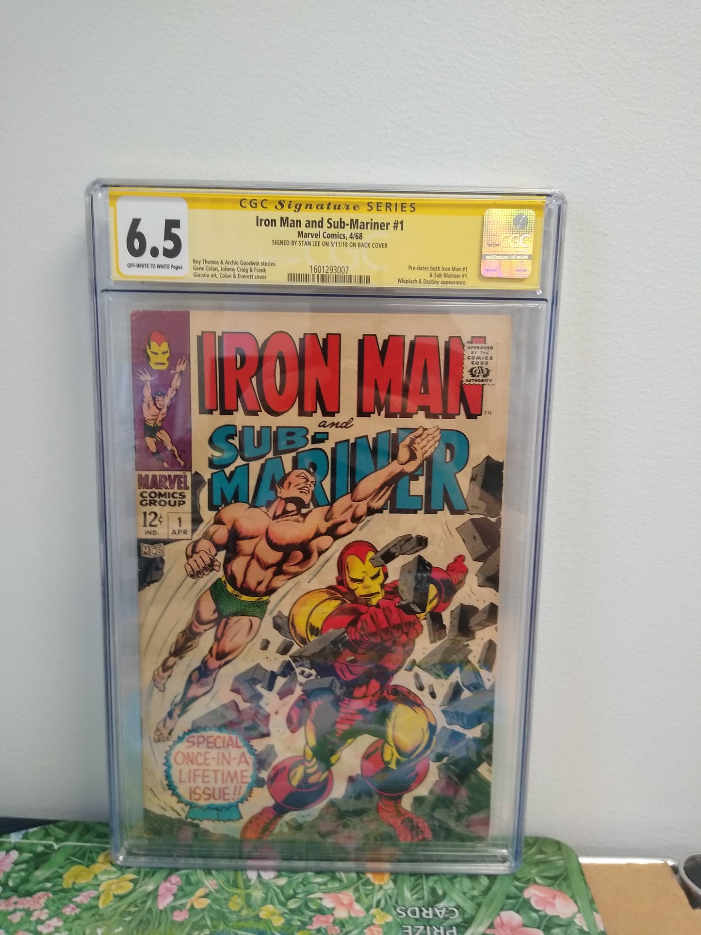 Iron Man and Sub-Mariner Marvel Comic SIGNED BY STAN THE MAN LEE #1 Graded CGC 6.5