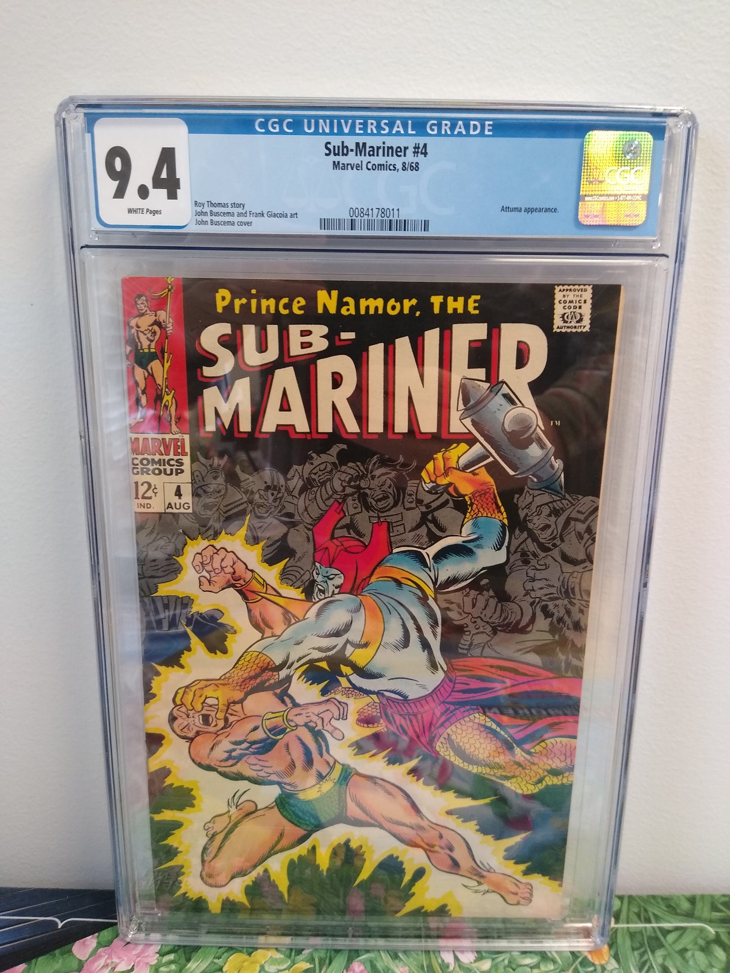 Sub-Mariner Marvel Comic #4 Graded CGC 9.4