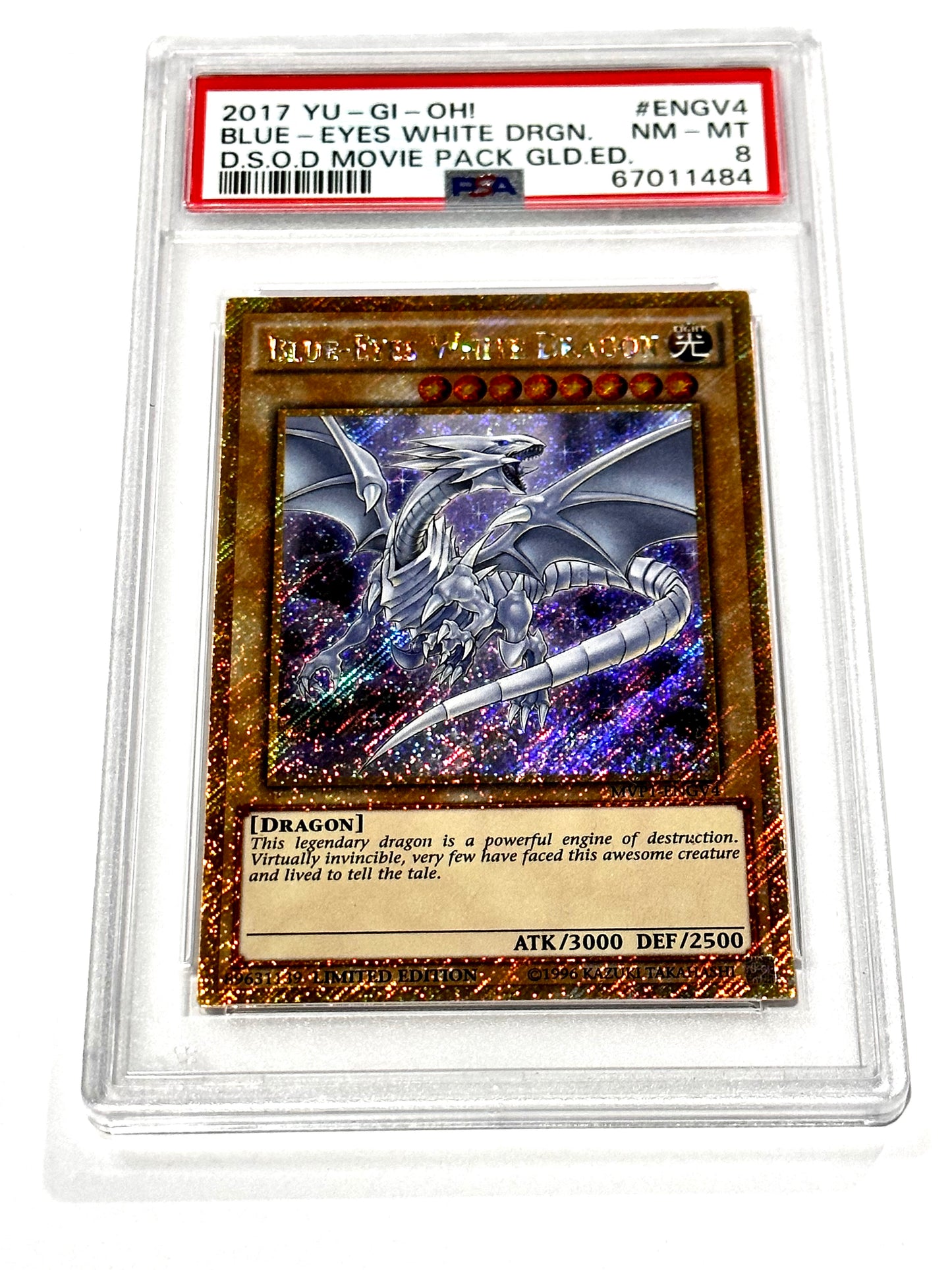 Yu-Gi-Oh Blue Eyes White Dragon Movie Pack 2017 Gold Edition PSA 8