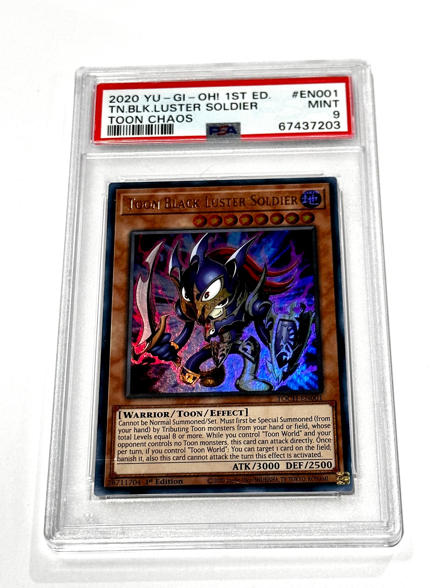 PSA 9 Toon Black Luster Soldier Toon Chaos Collector Rare 1st Ed Yu-Gi-Oh