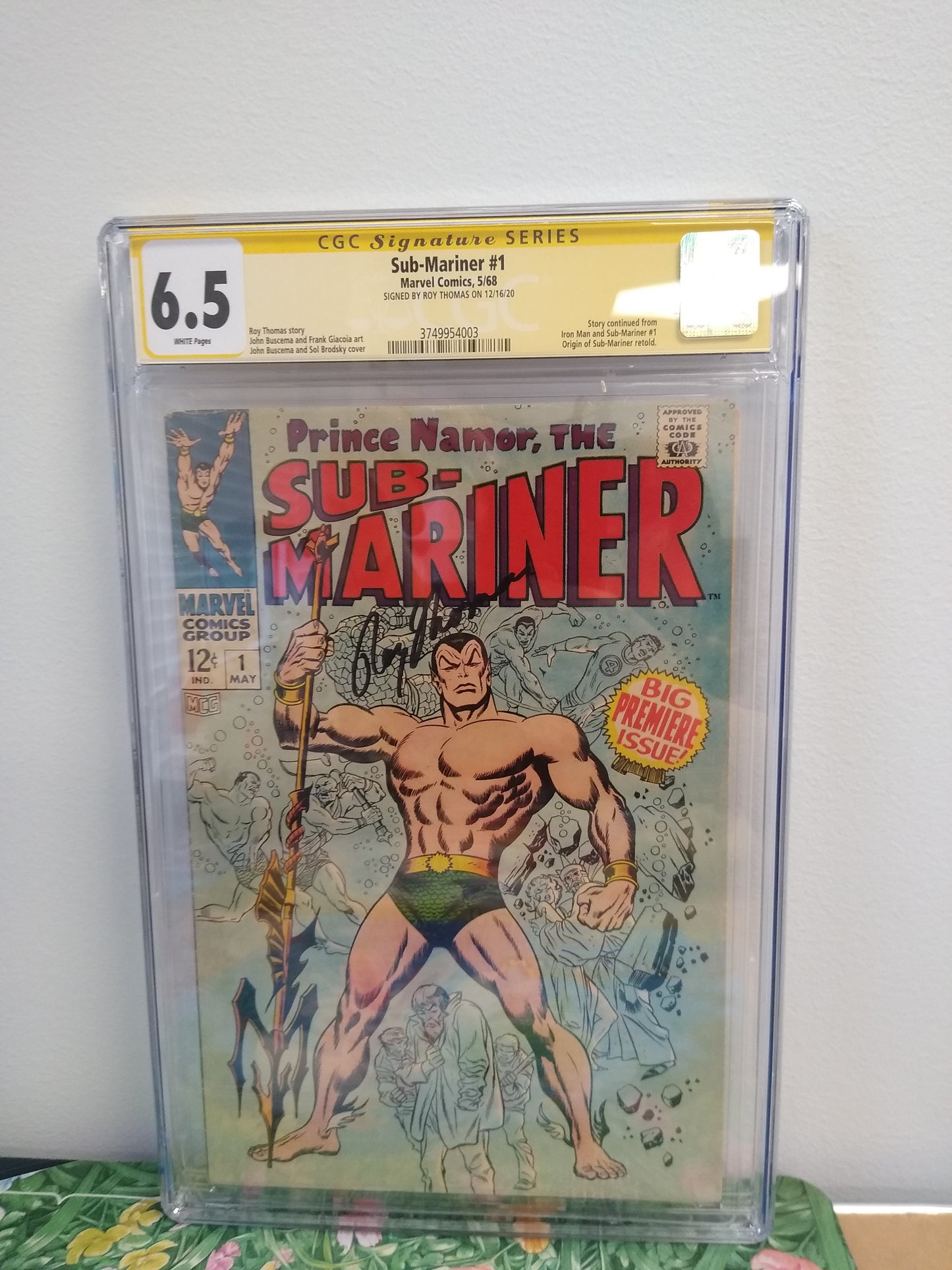 Sub-Mariner Marvel Comic #1 SIGNED BY ROY THOMAS Graded CGC 6.5