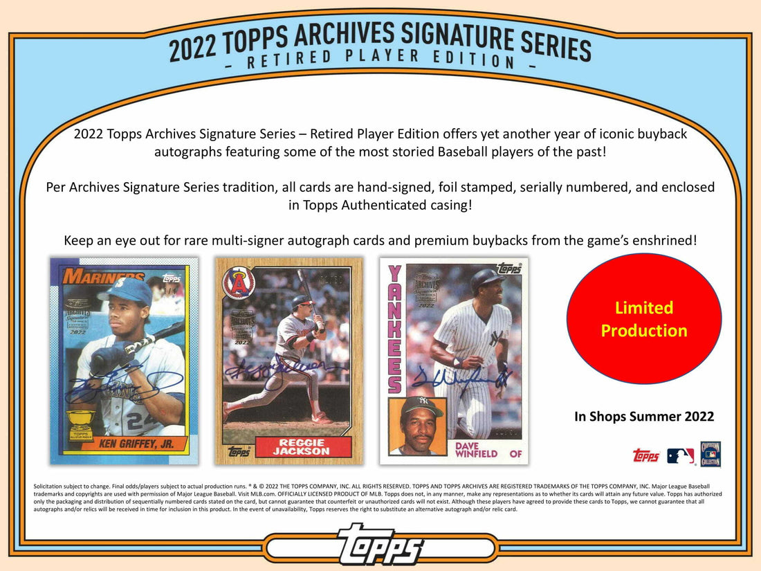 2022 Topps Archives Signature Retired Player Edition