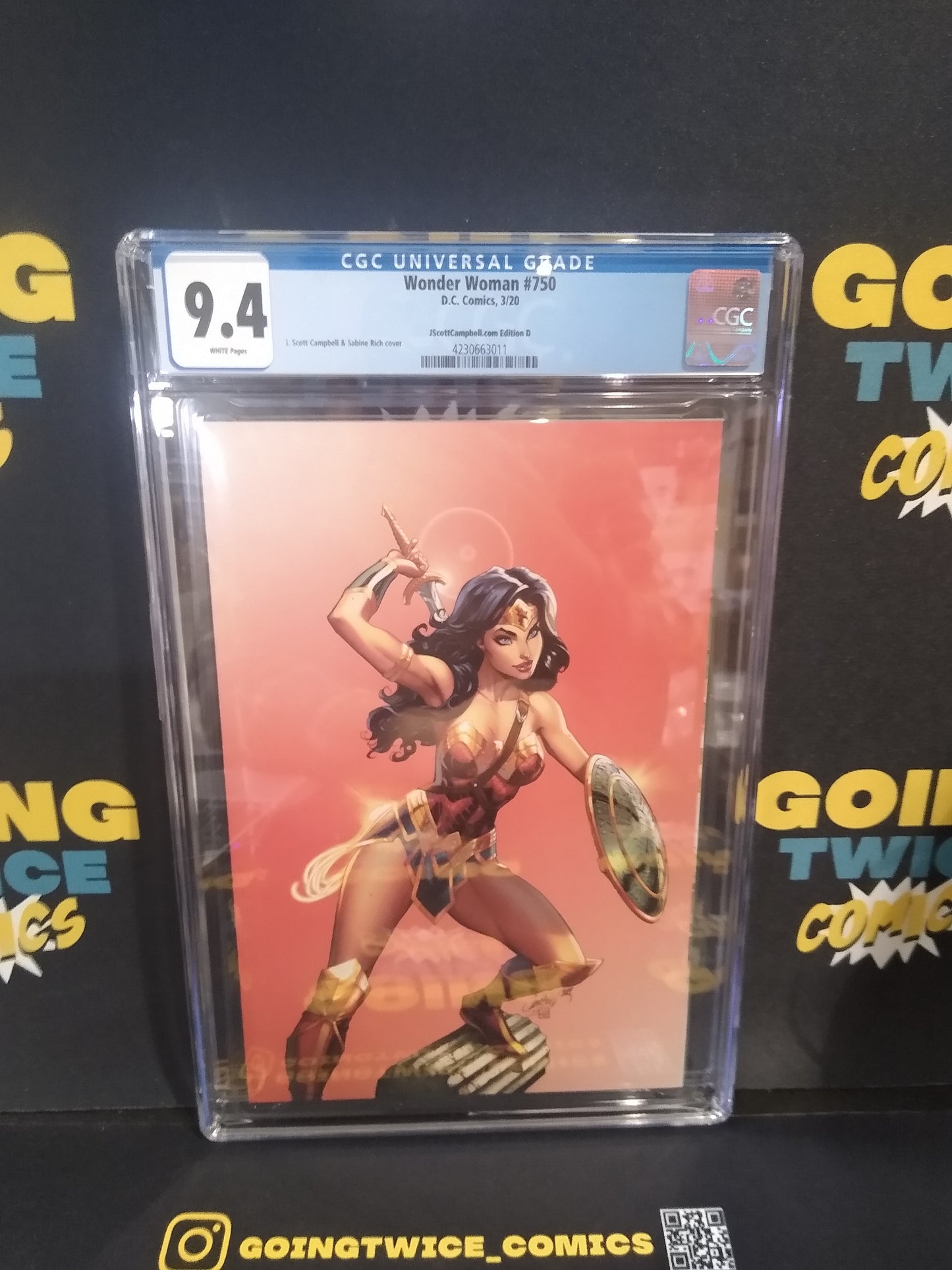 Wonder Woman JScottCampbell.com Edition D DC Comic #750 Graded CGC 9.4