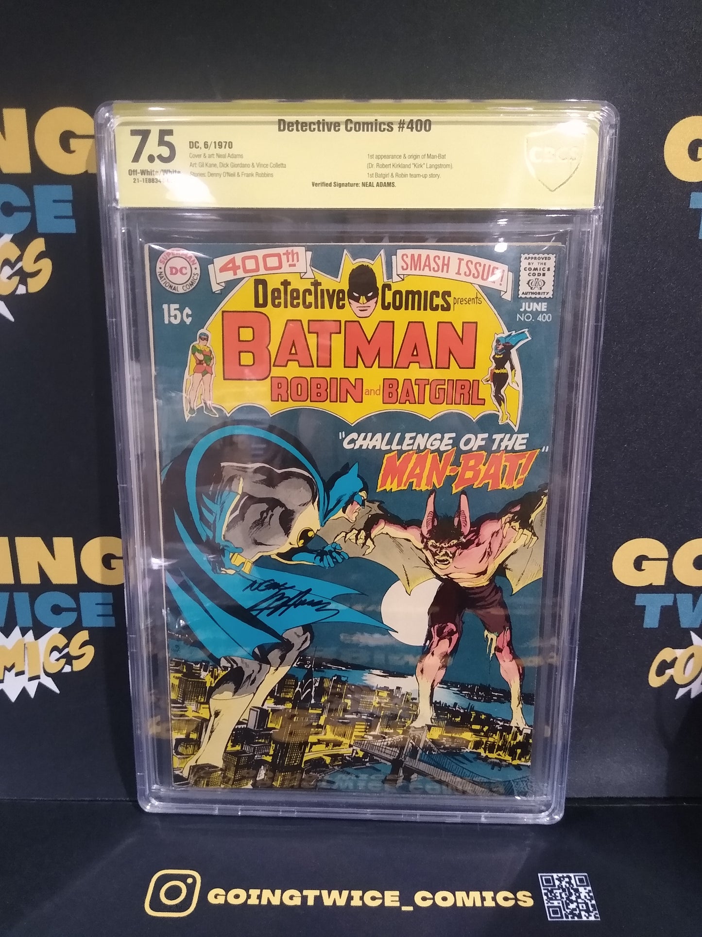 Batman DC Comics Comic #400 Signed by Neal Adams Graded CBCS 7.5