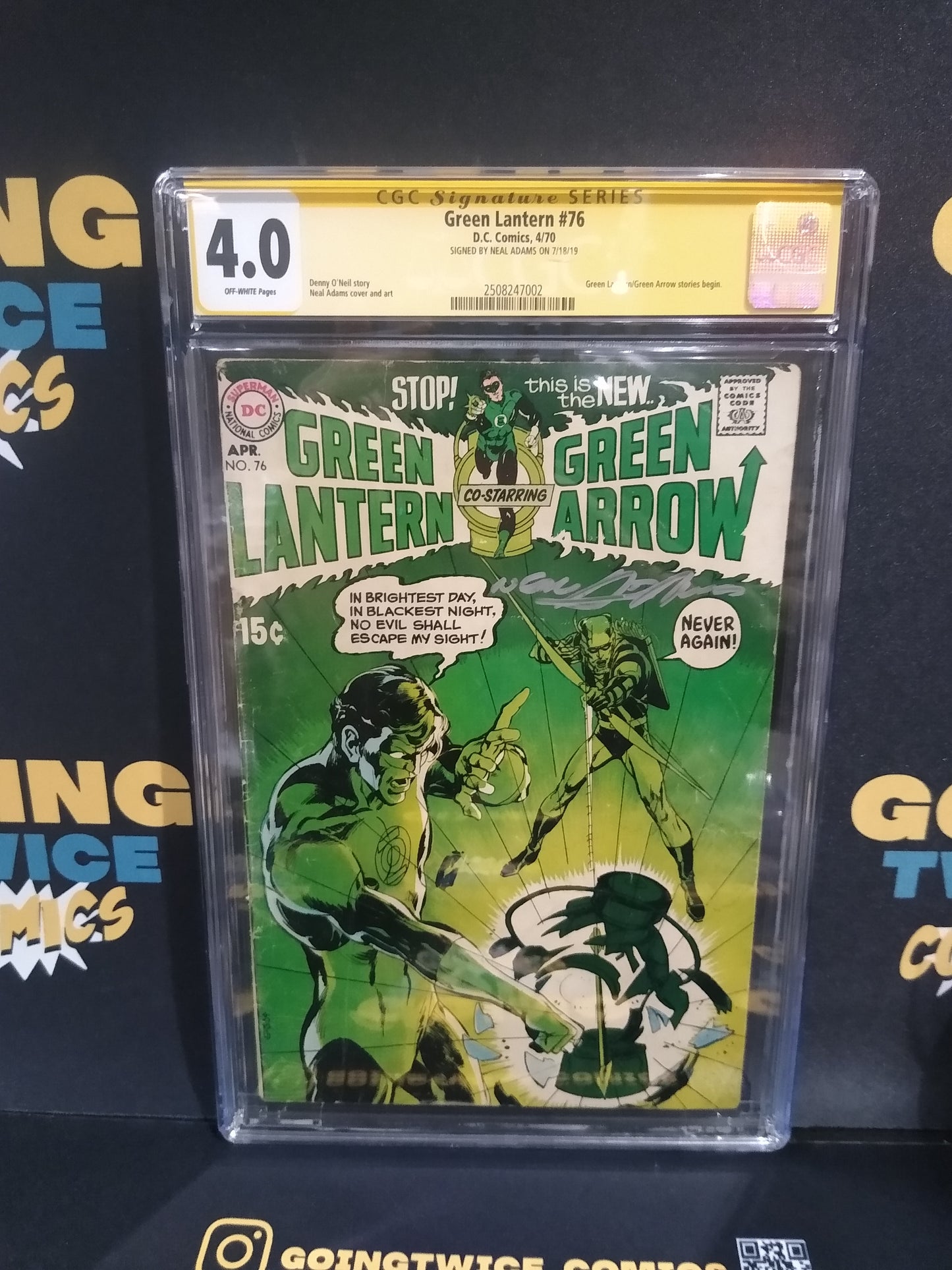 Green Lantern Signed by Neal Adams DC Comic #76 Grading CGC 4.0