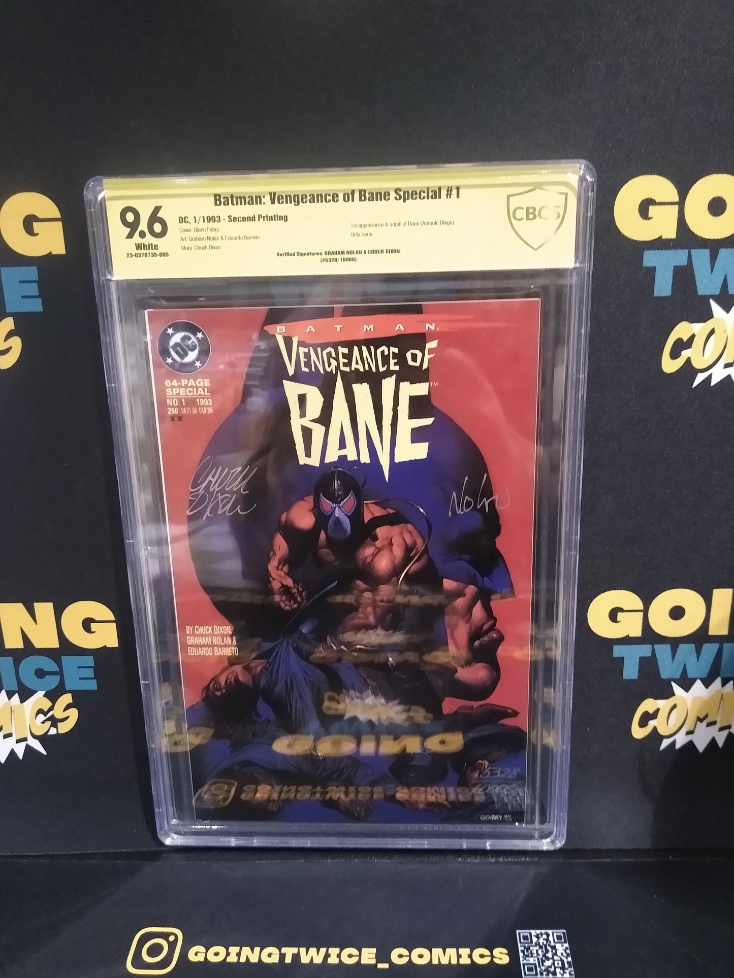 Batman: Vengeance of Bane Special 2nd Printing Signed by Dixon + Nolan DC Comic #1 CBCS Graded 9.6