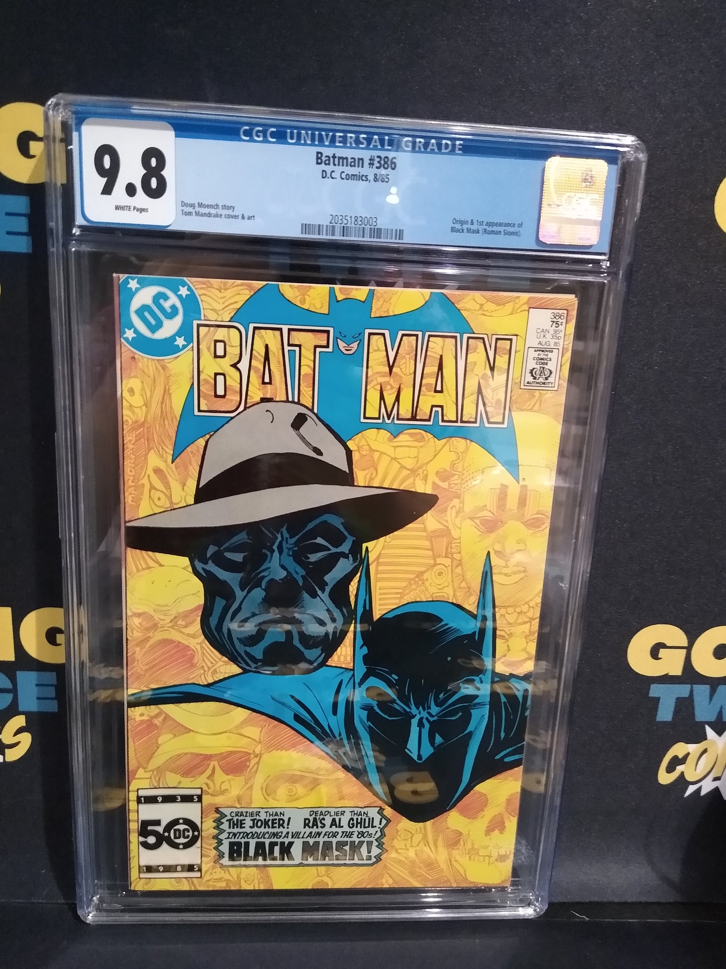 Batman 1st app BLACK MASK DC Comic #386 Graded CGC 9.8