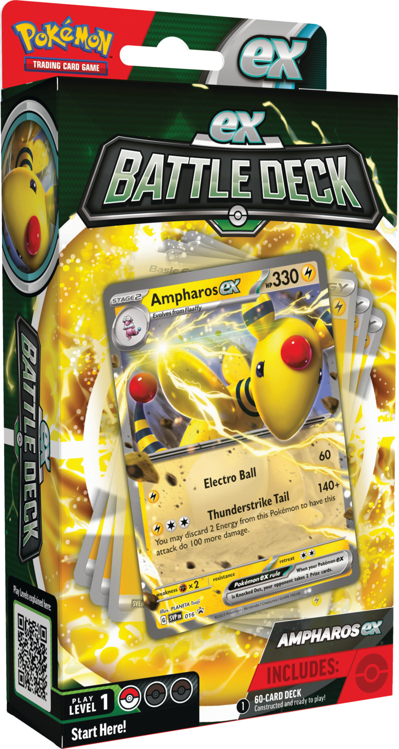 Pokemon Ampharos EX/Lucario EX Battle Deck 6ct Display